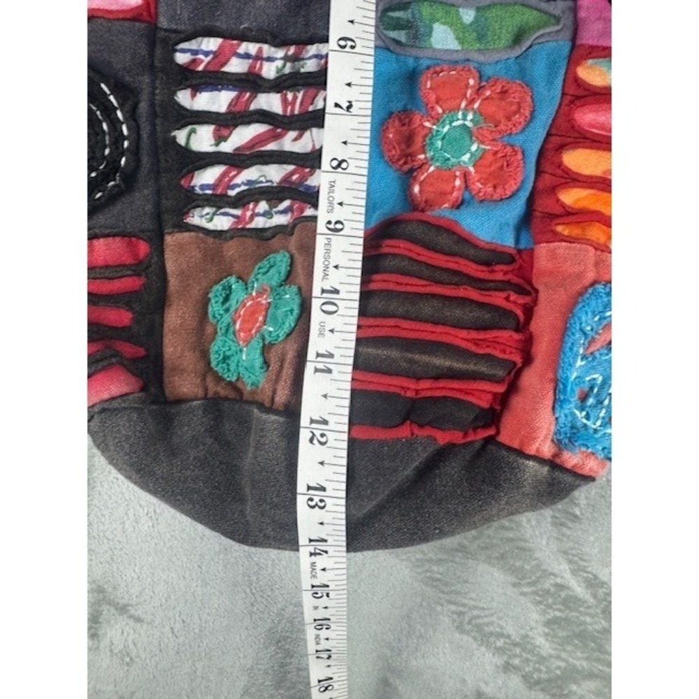 Boho Patchwork Razor Cut Hobo Bag Multi Color Hip… - image 5